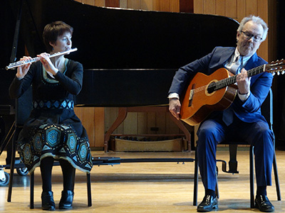 Patricia Julien and Joe Capps playing on stage