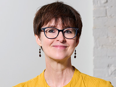 Patricia Julien wearing glasses